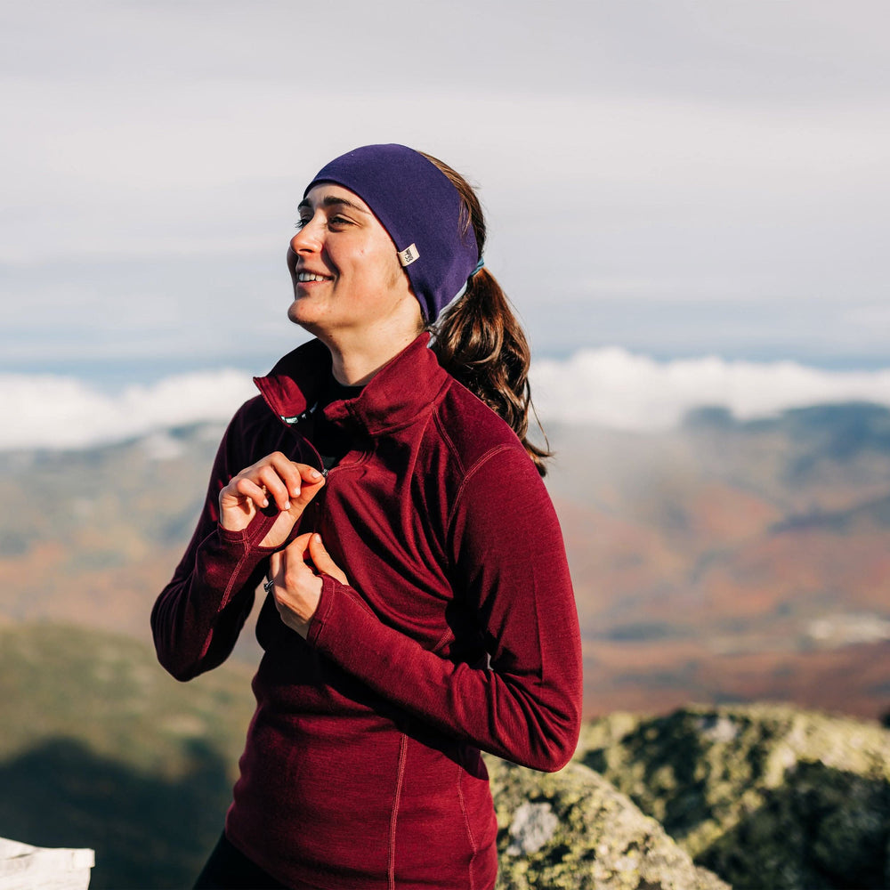 Midweight Reversible Wool Headband - 100% Merino Wool