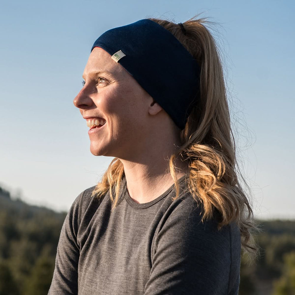 Midweight Reversible Wool Headband - 100% Merino Wool