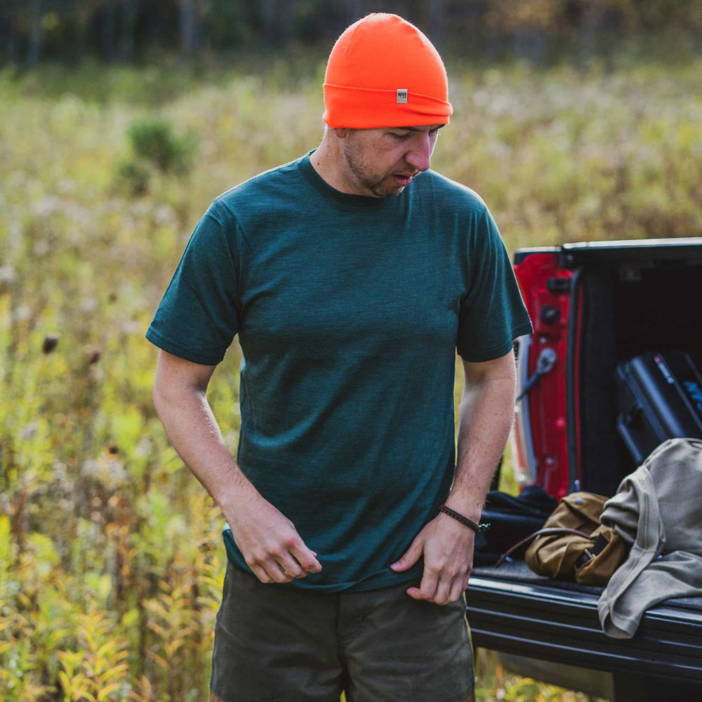 Lightweight Men's Wool T Shirt Crew - 100% Merino Wool