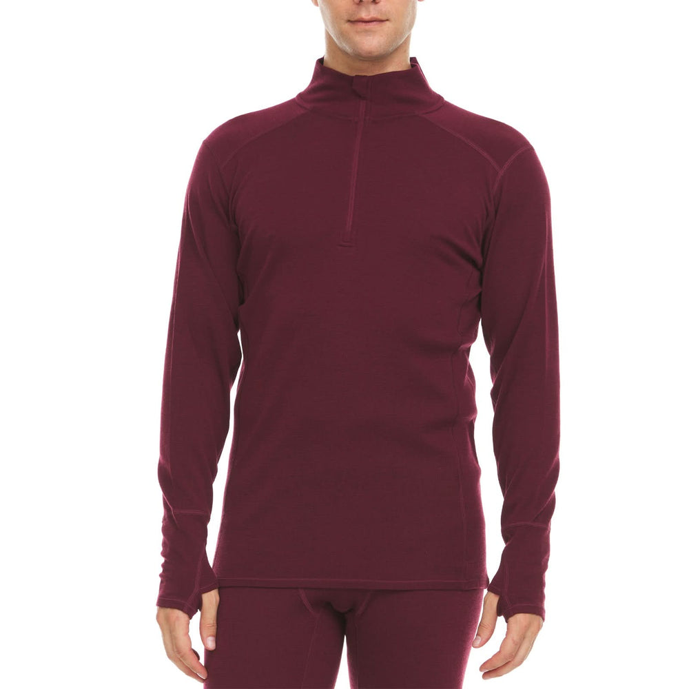 Midweight Men's Wool 1/4 Zip - 100% Merino Wool