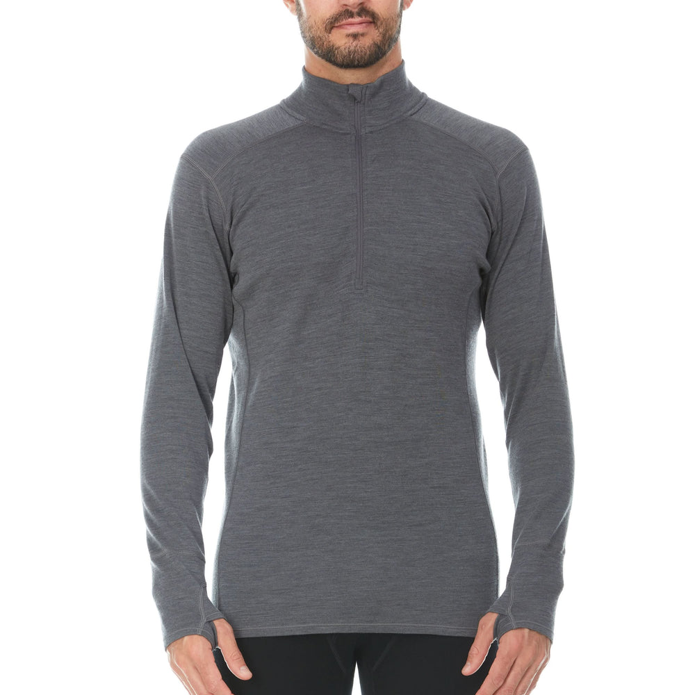 Midweight Men's Wool 1/4 Zip - 100% Merino Wool