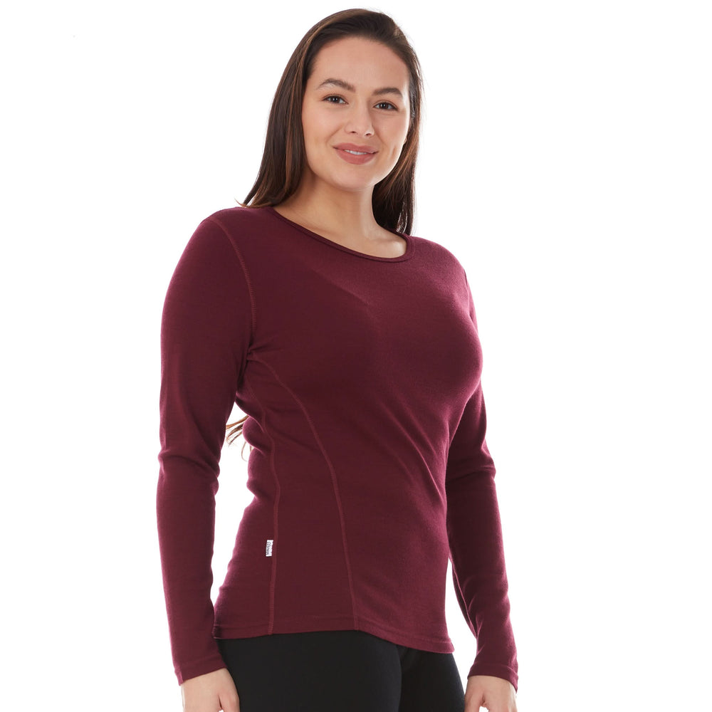 Midweight Women's Wool Crew Top - 100% Merino Wool
