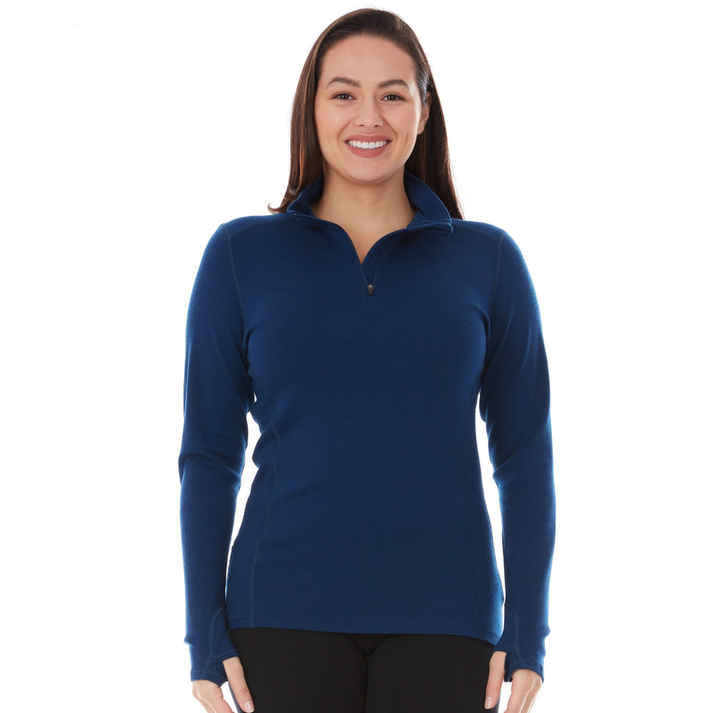 Midweight Women's Wool 1/4 Zip - 100% Merino Wool