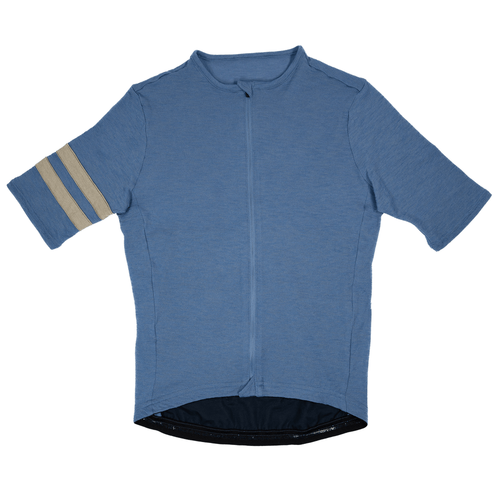 Summer Wool Short Sleeve Cycling Jersey - Faded Blue