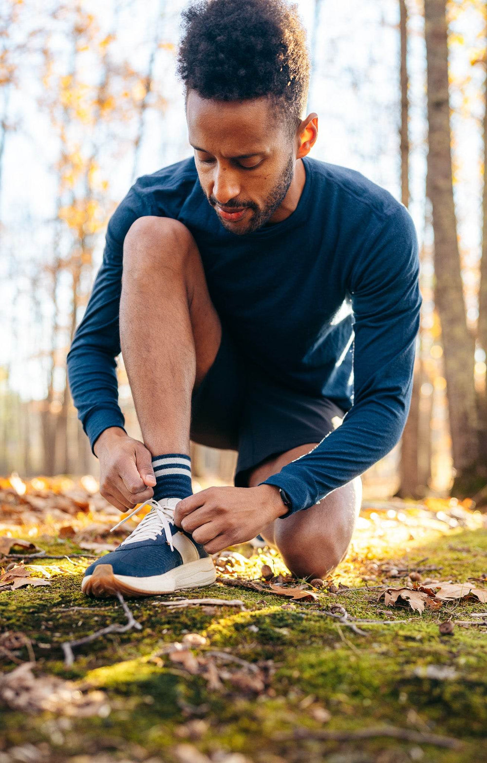 Every-Season Long Sleeve Merino Wool Tee - Atlantic Blue