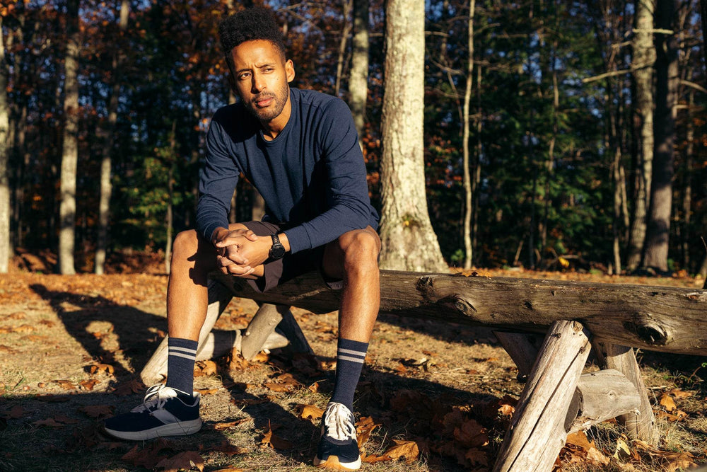 Every-Season Long Sleeve Merino Wool Tee - Atlantic Blue