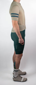 Summer Wool Short Sleeve Cycling Jersey - Khaki