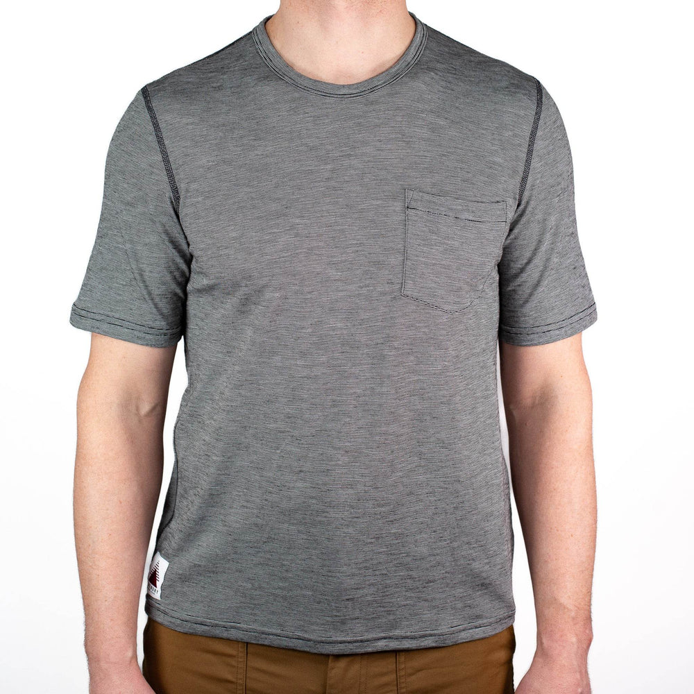 Summer Wool Short Sleeve Merino Wool Pocket Tee - Gray Stone
