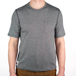 Summer Wool Short Sleeve Merino Wool Pocket Tee - Gray Stone