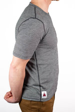 Summer Wool Short Sleeve Merino Wool Pocket Tee - Gray Stone