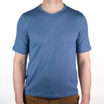Summer Wool Short Sleeve Merino Wool Tee - Faded Blue