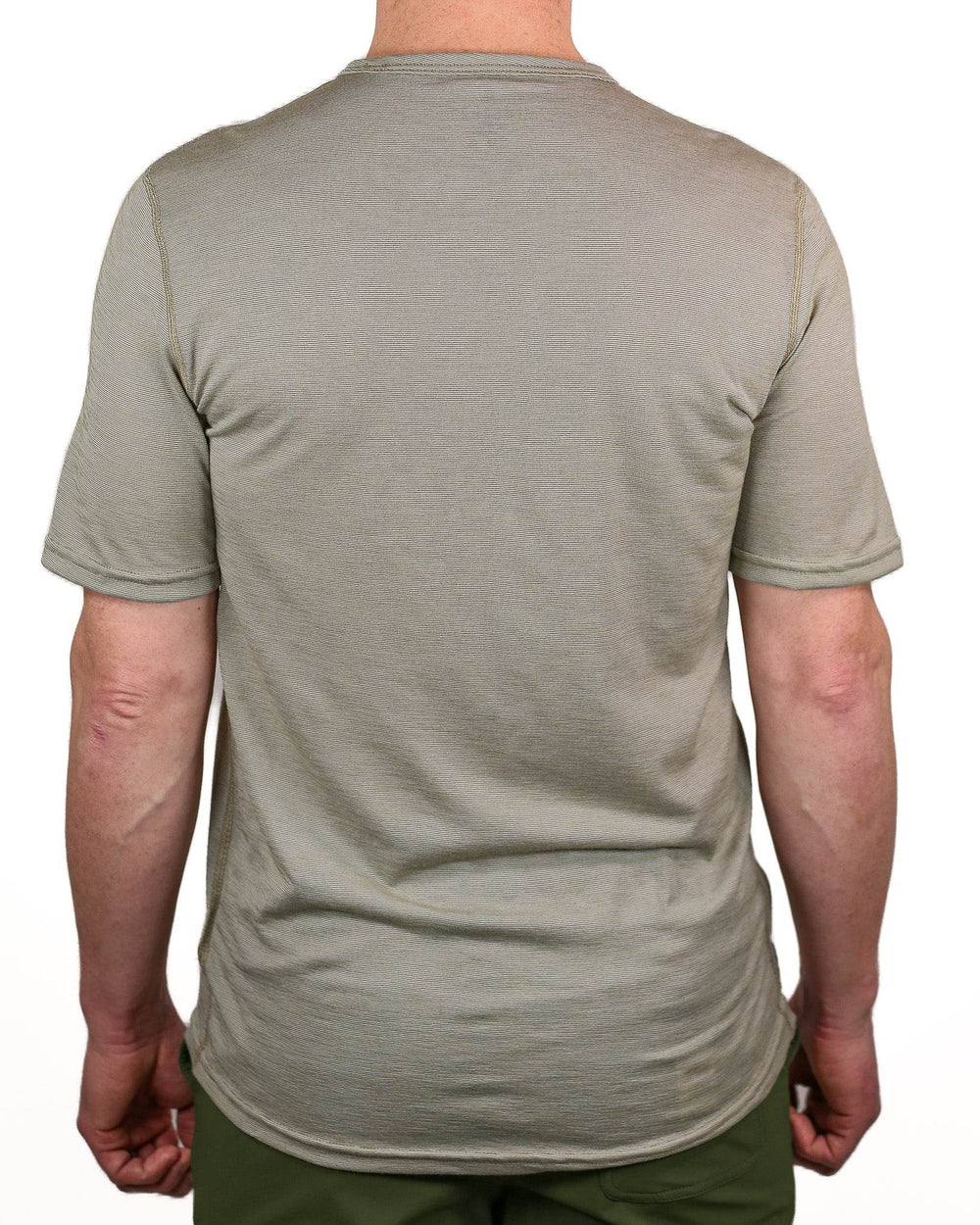 Summer Wool Short Sleeve Merino Wool Pocket Tee - Khaki