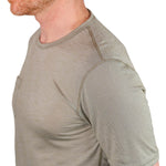 Summer Wool Short Sleeve Merino Wool Pocket Tee - Khaki