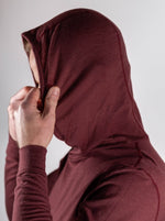 All Season Merino Wool Hoodie - Brick Red