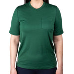 Every-Season Short Sleeve Merino Wool Pocket Tee - Pine