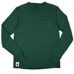 Every-Season Long Sleeve Merino Wool Pocket Tee - Pine