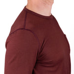 Every-Season Long Sleeve Merino Wool Pocket Tee - Brick Red