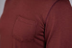 Every-Season Long Sleeve Merino Wool Pocket Tee - Brick Red