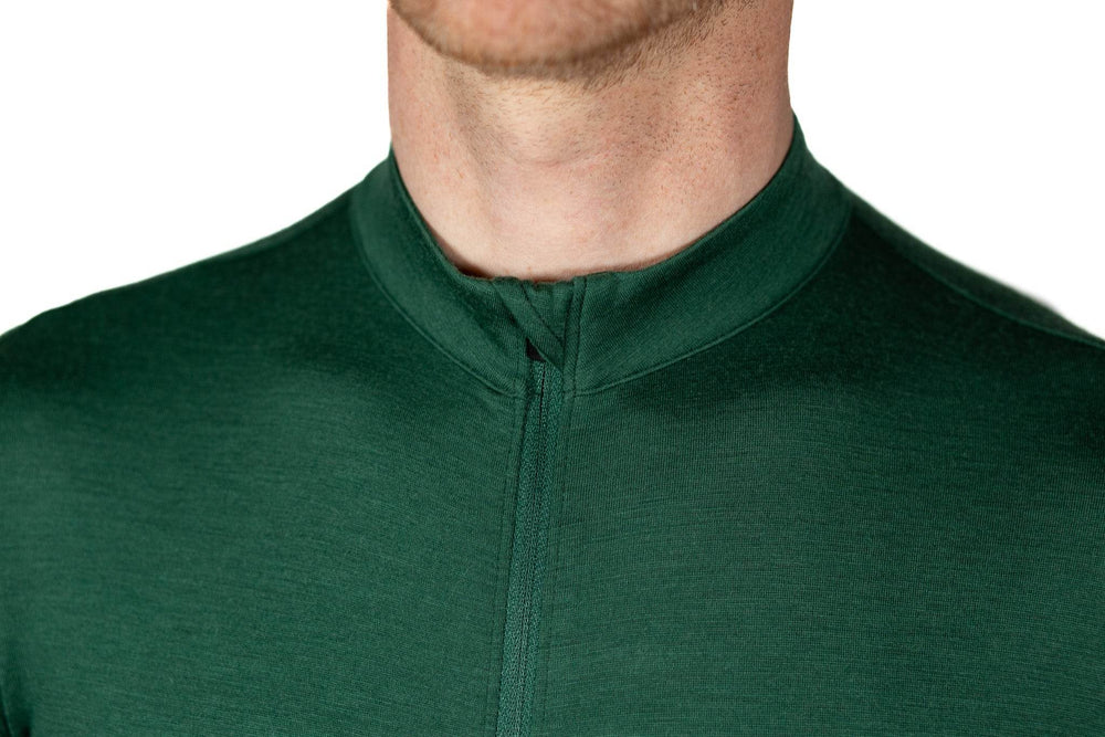 Every-Season Long Sleeve Merino Wool Cycling Jersey - Pine