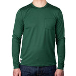 Every-Season Long Sleeve Merino Wool Pocket Tee - Pine