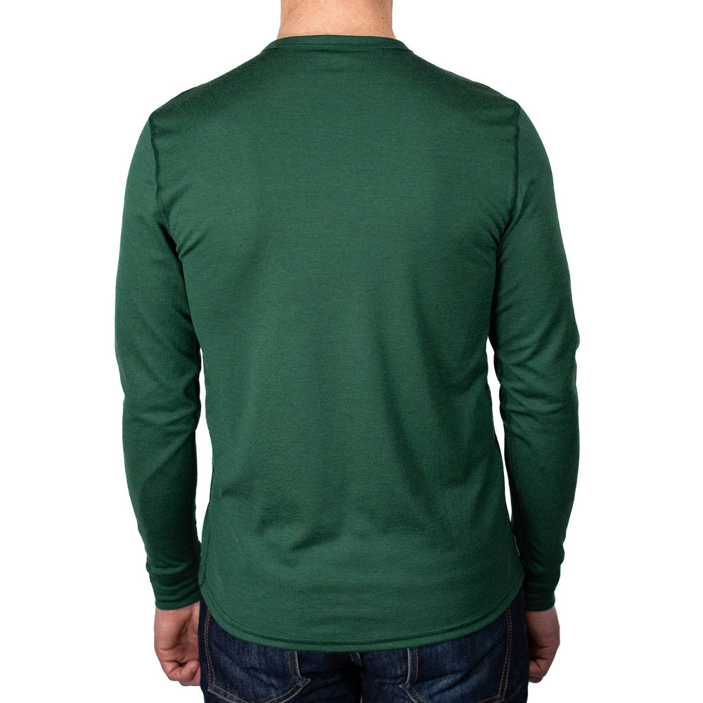 Every-Season Long Sleeve Merino Wool Pocket Tee - Pine