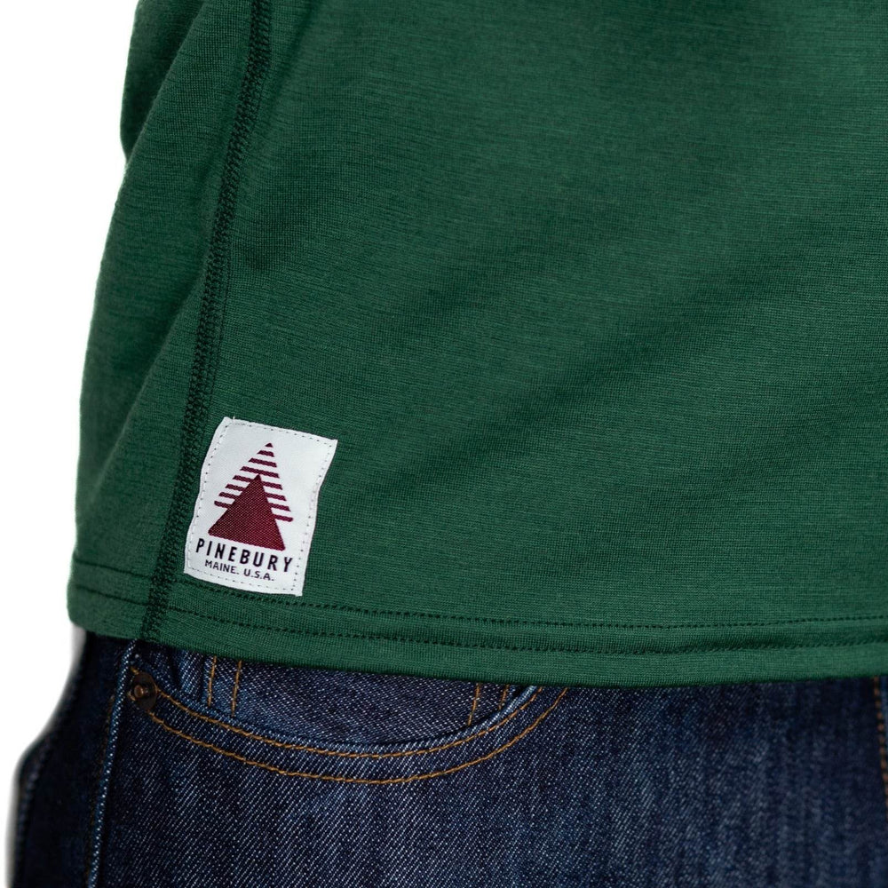 Every-Season Long Sleeve Merino Wool Pocket Tee - Pine