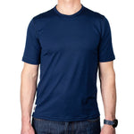 Every-Season Short Sleeve Merino Wool Tee - Atlantic Blue
