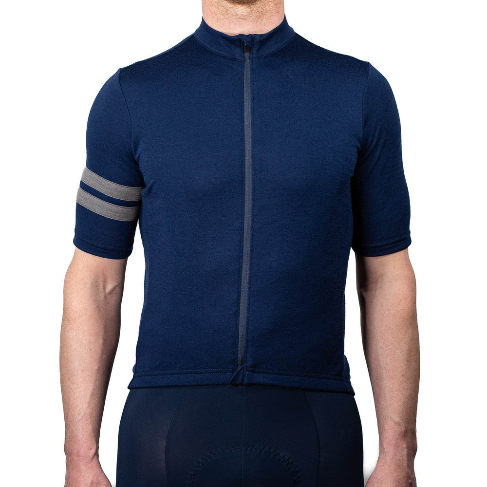 Every-Season Short Sleeve Merino Wool Cycling Jersey - Atlantic Blue