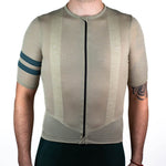Summer Wool Short Sleeve Cycling Jersey - Khaki
