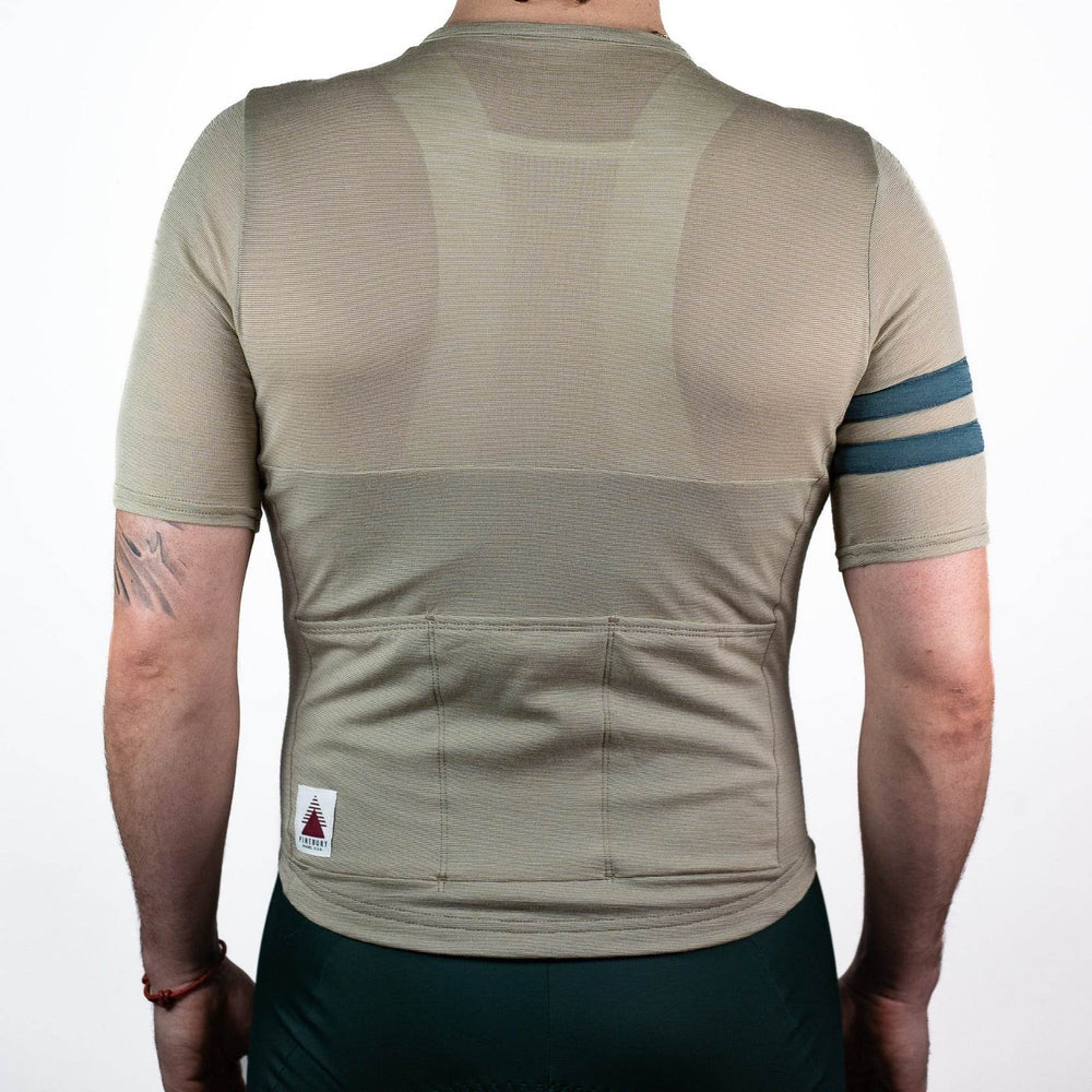 Summer Wool Short Sleeve Cycling Jersey - Khaki