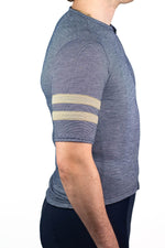 Summer Wool Short Sleeve Cycling Jersey - Steel Blue