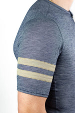 Summer Wool Short Sleeve Cycling Jersey - Steel Blue