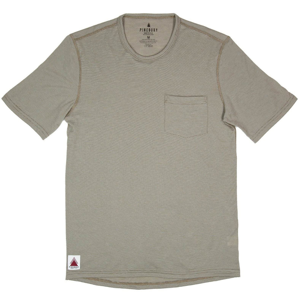Summer Wool Short Sleeve Merino Wool Pocket Tee - Khaki