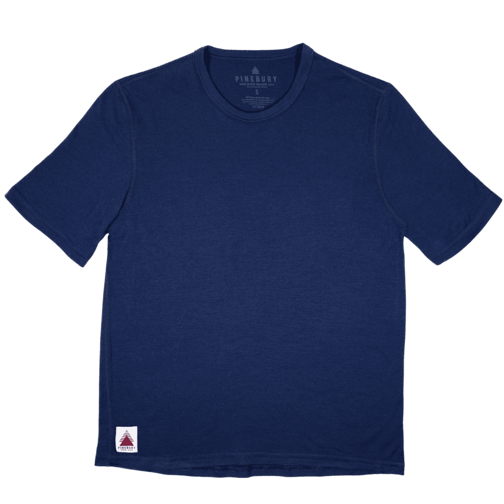 Every-Season Short Sleeve Merino Wool Tee - Atlantic Blue