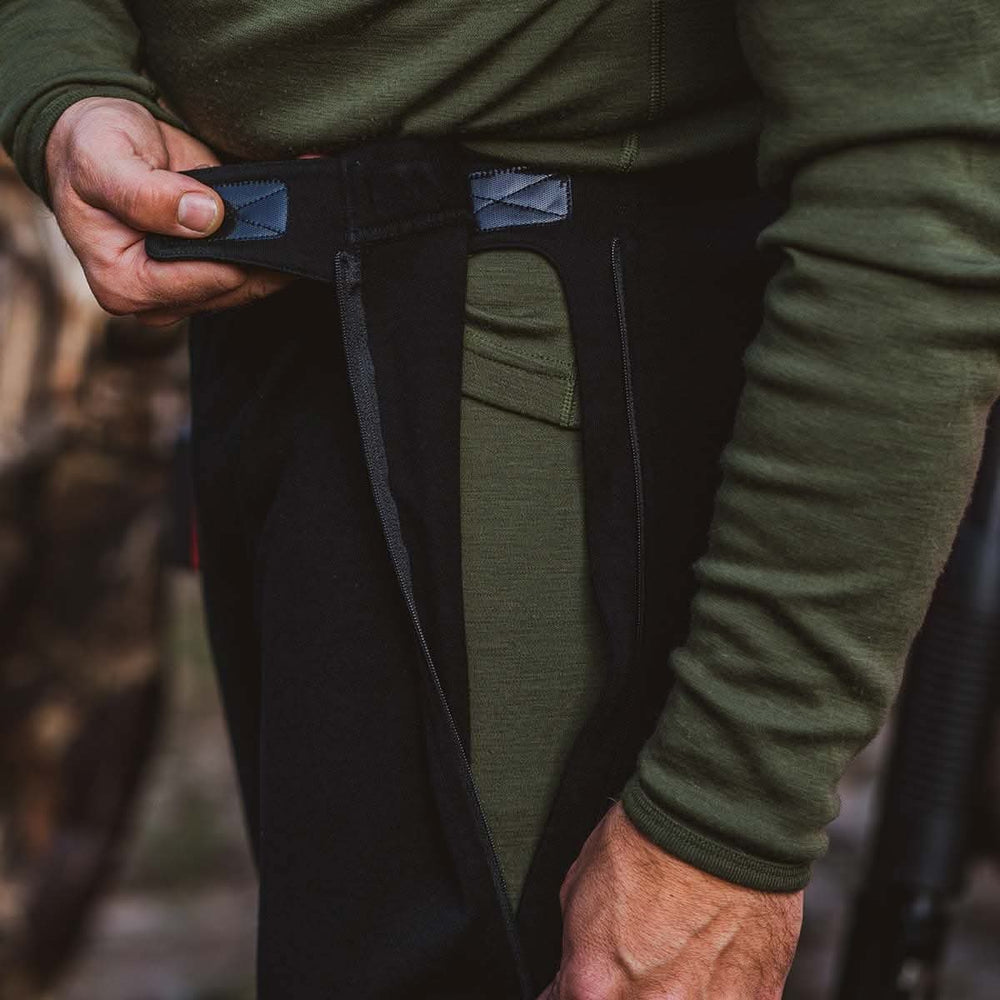 Heavyweight Wool Zip-Off Bottoms 3/4 length - 100% Merino Wool
