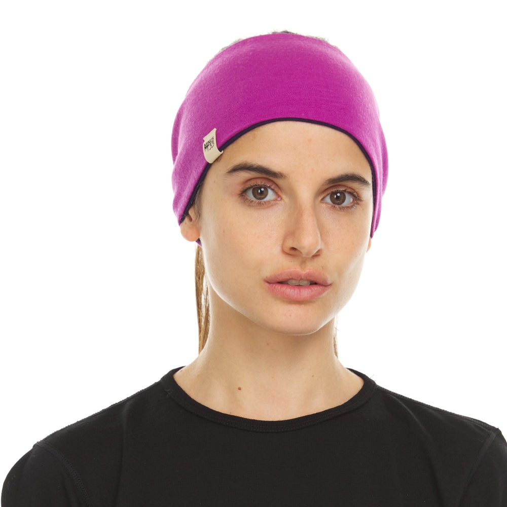 Midweight Reversible Wool Headband - 100% Merino Wool