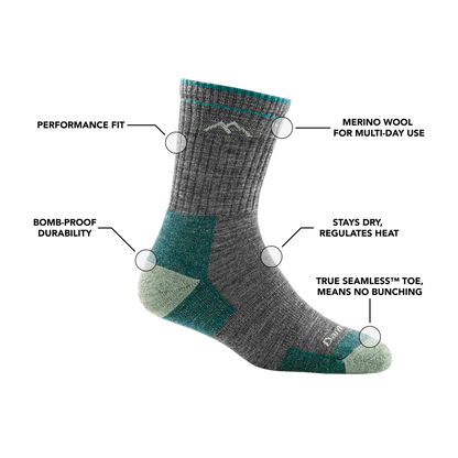 Darn Tough- Women's Hiker Micro Crew Midweight Hiking Sock With Cushion