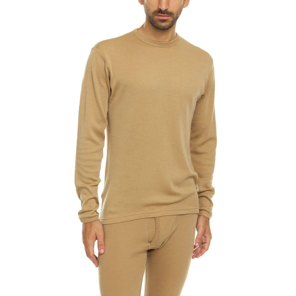 Men's Wool Thermal Top Midweight Base Layer - 100% Merino Wool
