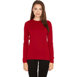 Midweight Women's Wool Crew Top -  100% Merino Wool