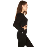 Heavyweight Women's Wool Crew Top Thermal Base Layer - 100% Merino Wool