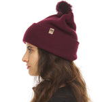 Midweight Merino Wool Knit Pom Beanie | 100% Merino Wool