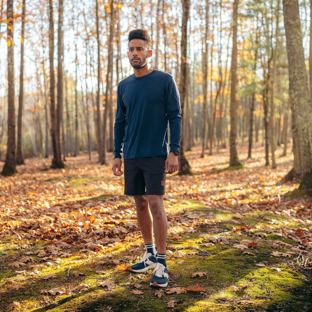 Every-Season Long Sleeve Merino Wool Tee - Atlantic Blue
