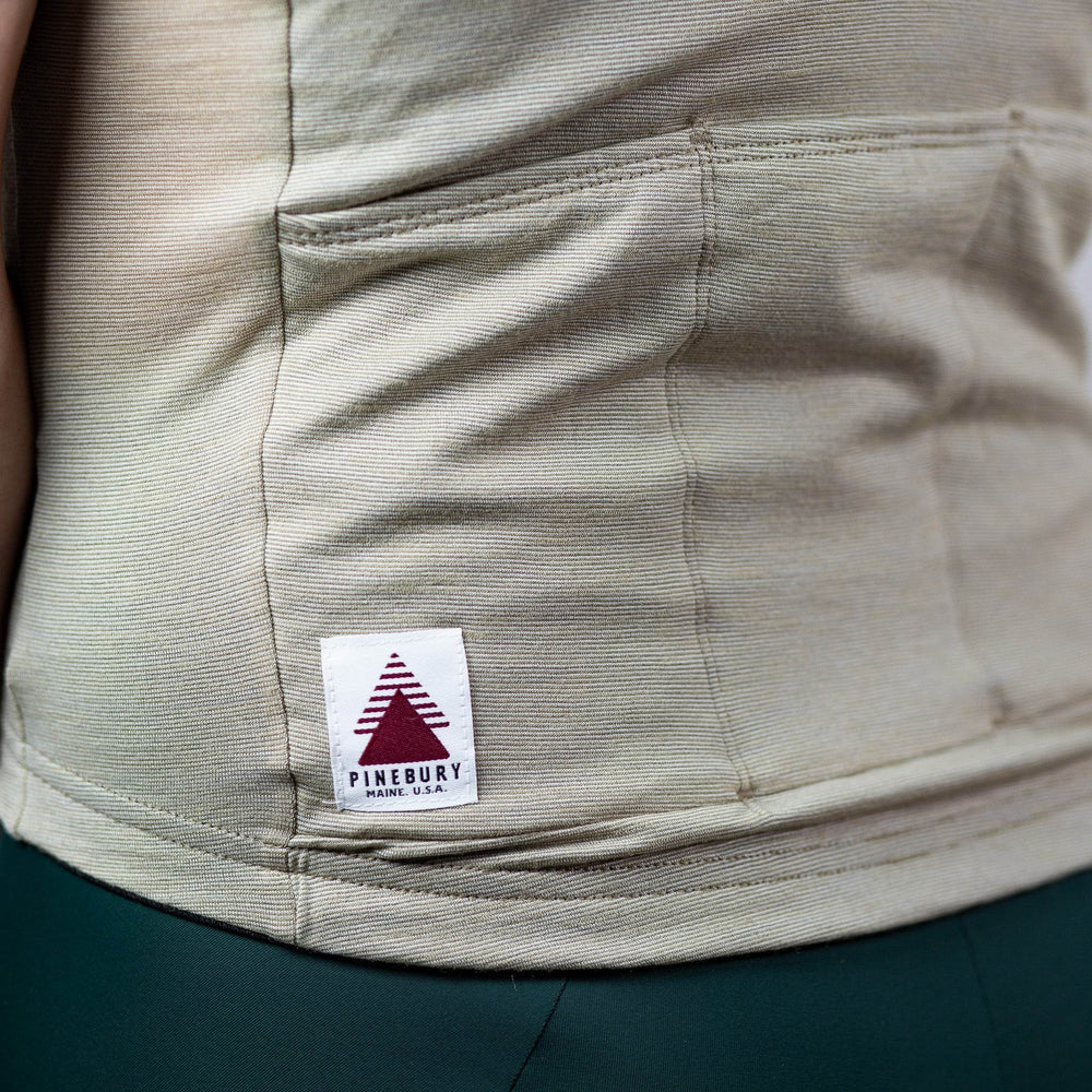 Summer Wool Short Sleeve Cycling Jersey - Khaki