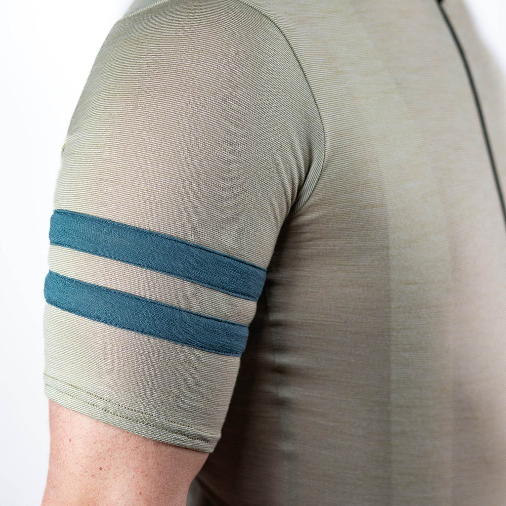 Summer Wool Short Sleeve Cycling Jersey - Khaki