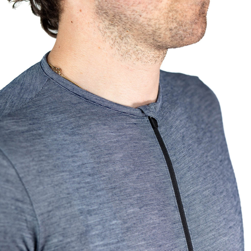 Summer Wool Short Sleeve Cycling Jersey - Steel Blue