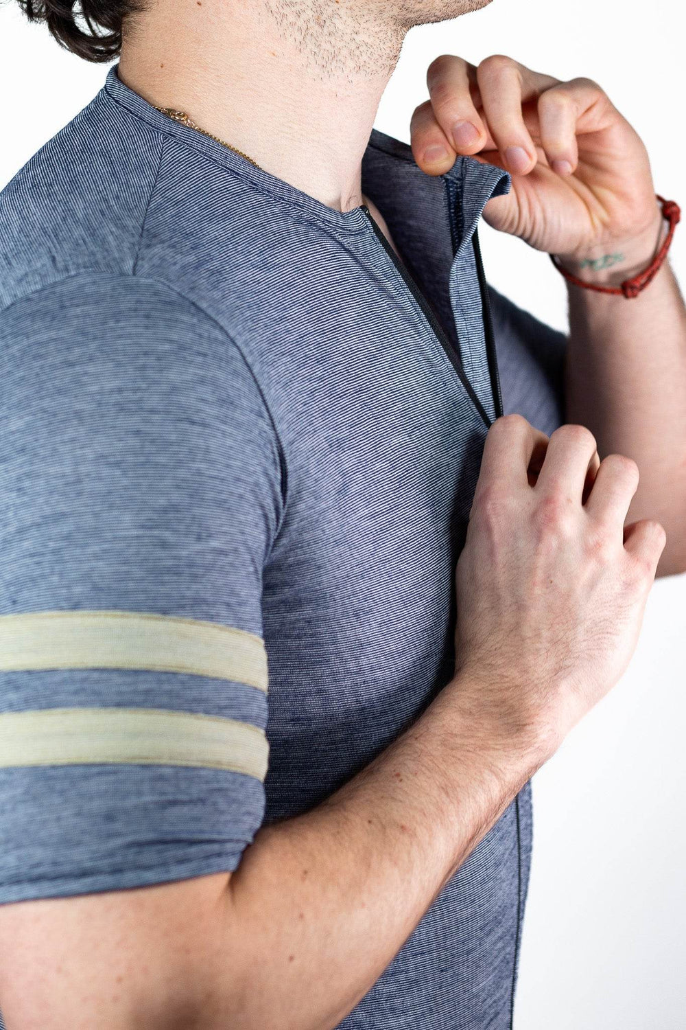 Summer Wool Short Sleeve Cycling Jersey - Steel Blue
