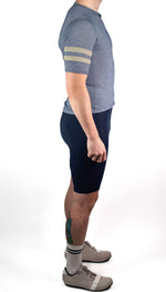 Summer Wool Short Sleeve Cycling Jersey - Steel Blue