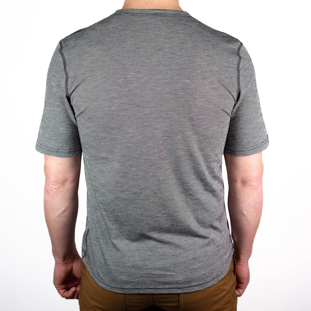 Summer Wool Short Sleeve Merino Wool Pocket Tee - Gray Stone