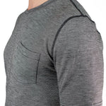 Summer Wool Short Sleeve Merino Wool Pocket Tee - Gray Stone