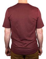 Every-Season Short Sleeve Merino Wool Pocket Tee - Brick Red